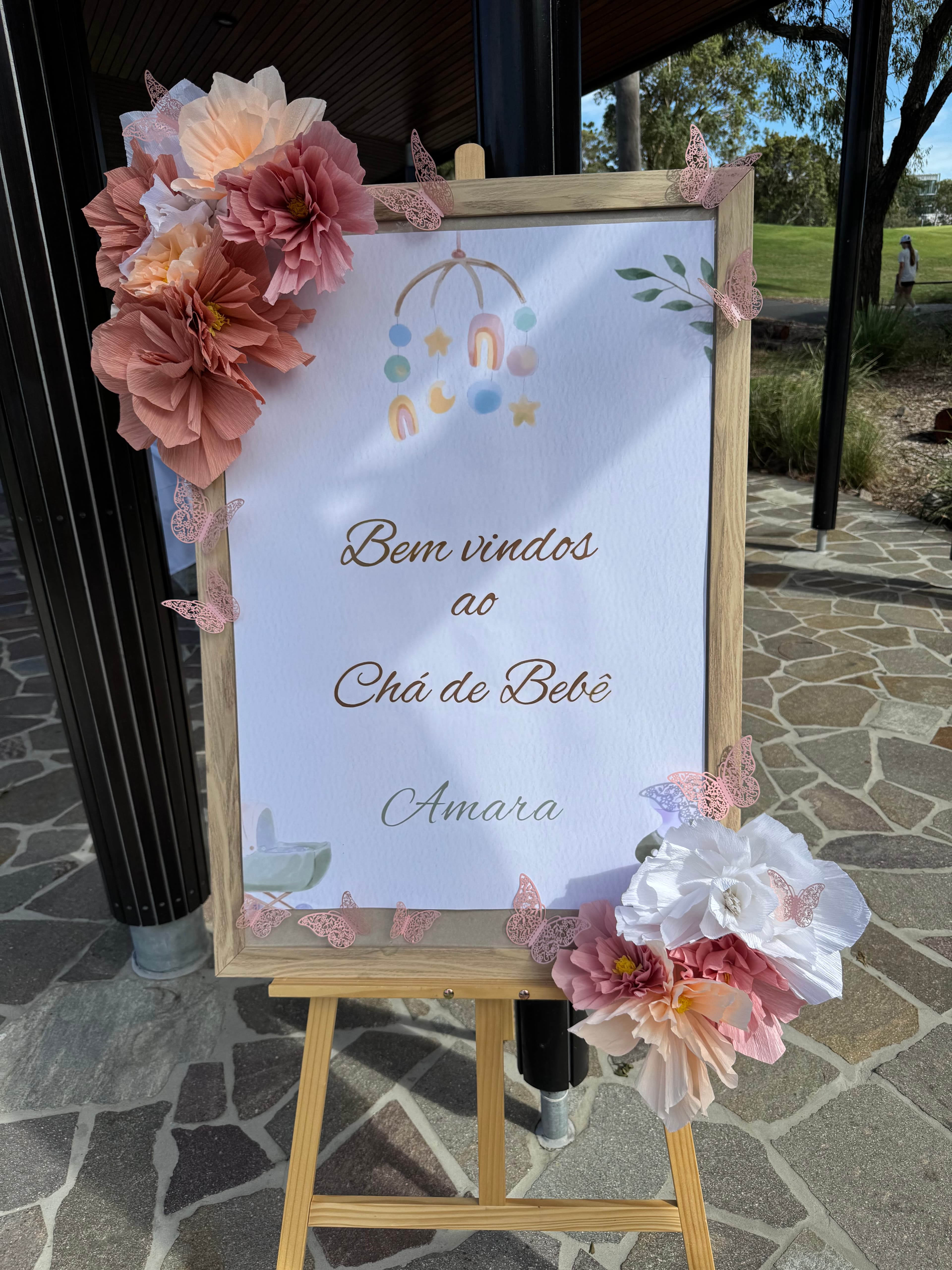 Baby Shower Welcome Sign with Florals · Brisbane
